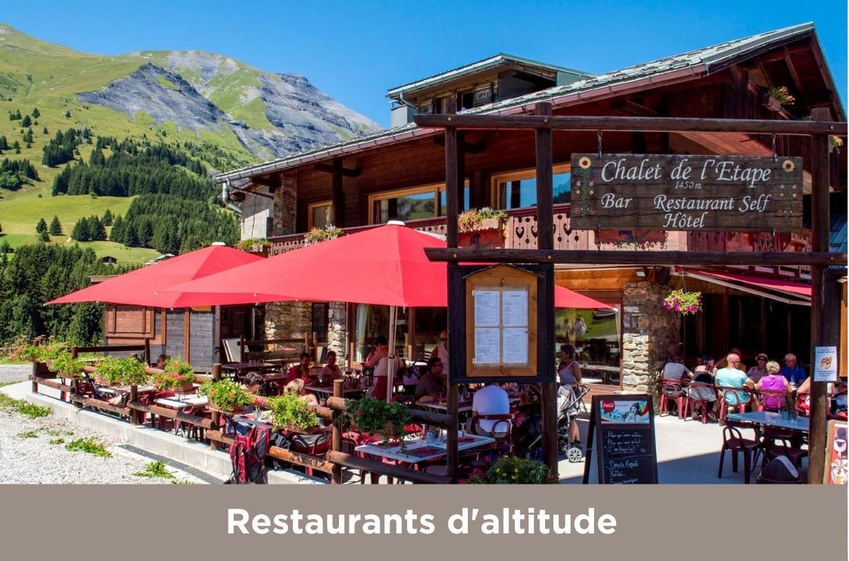 Restaurants d'altitudes au domaine skiable des Contamines 